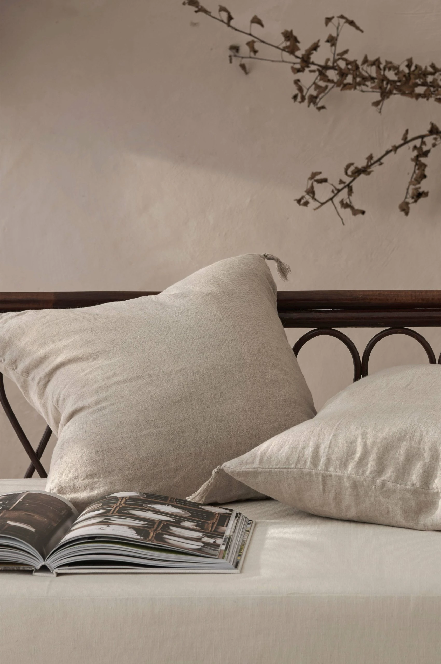 Ellos Kuddfodral Candice Tassel I Tvättat Lin 50x50 Cm